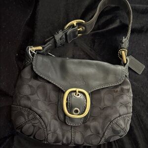 Coach Black and Gold Accent Shoulder Bag